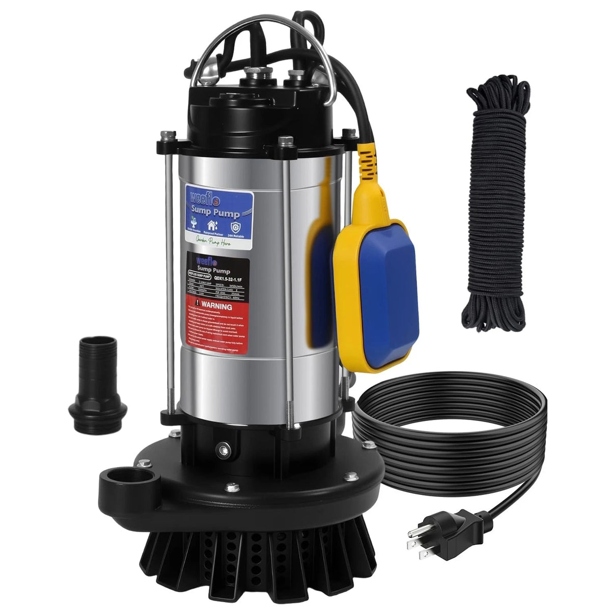 1.6HP Submersible Sump Pump for Automatic Water Removal (5500 GPH)