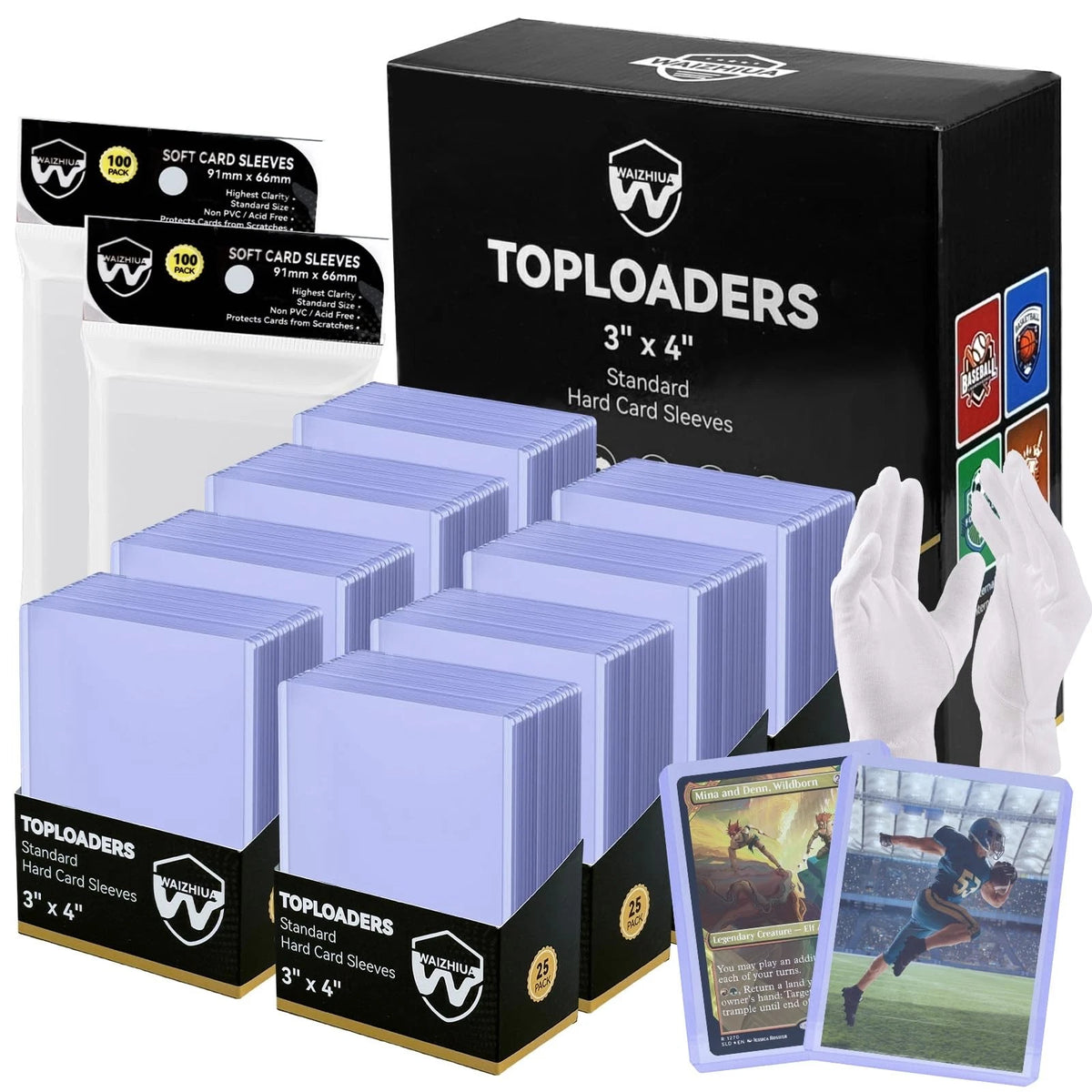 200 Toploaders for Standard Card Sleeves 3x4