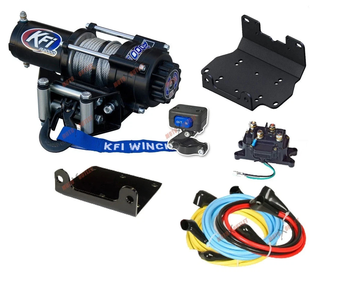 Winch and Mount Plate Kit for Yamaha Kodiak 700 (2016–2026) 2000 lbs 101275, A2000