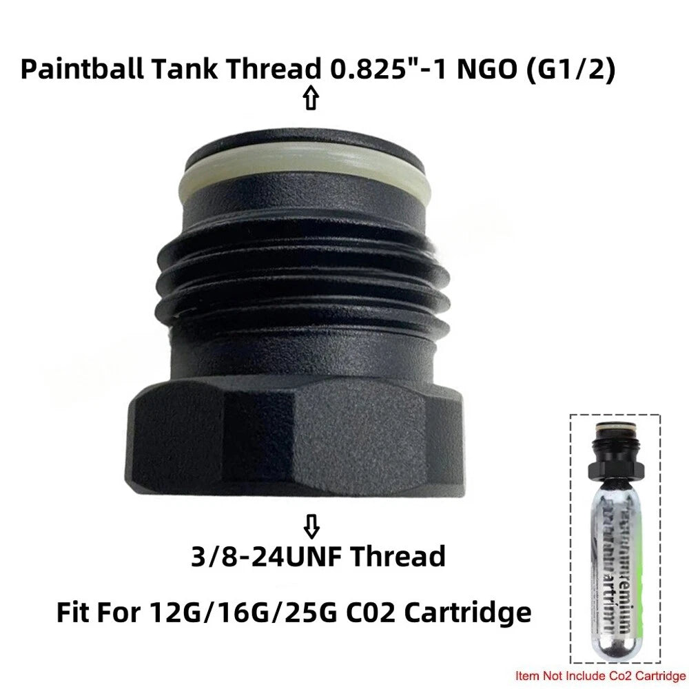Co2 Threaded Cylinder Adapter for Tank Conversion (3/8-24UNF to G1/2-14)