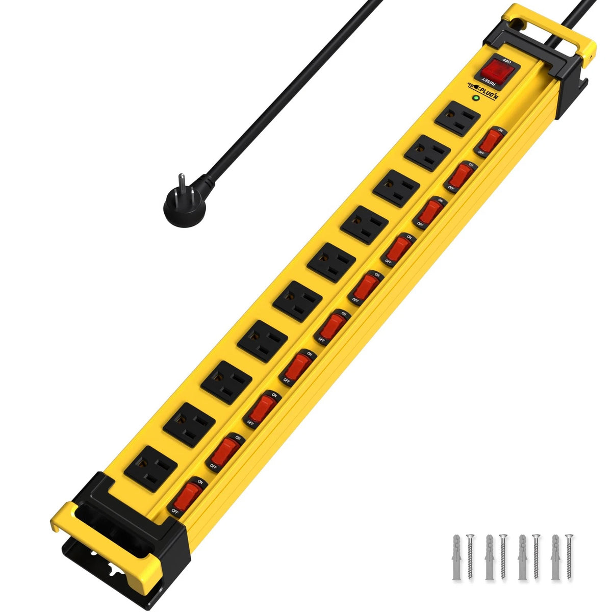 Heavy Duty Power Strip with 10 Outlets and Surge Protection