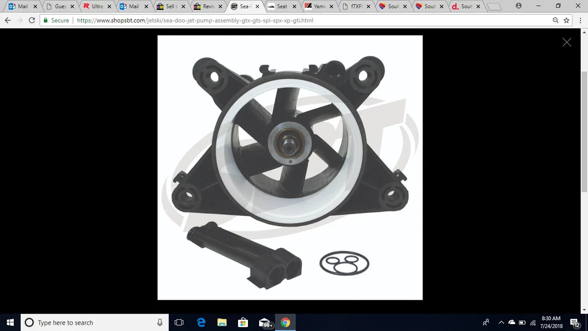 Set of 2 Impellers & Jet Pumps for SeaDoo Speedster (1995) 15/21 & 14/20