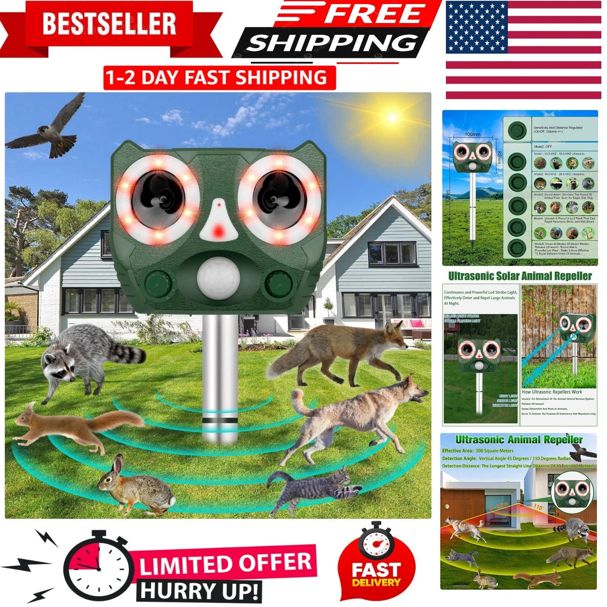 Ultrasonic Animal Repeller for Outdoor Use (2010–2023)