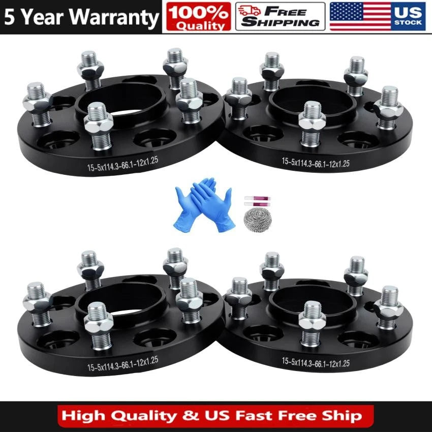 4PC Hubcentric Wheel Spacers 15mm 5x4.5 5x114.3 for Nissan 350Z 370Z G35