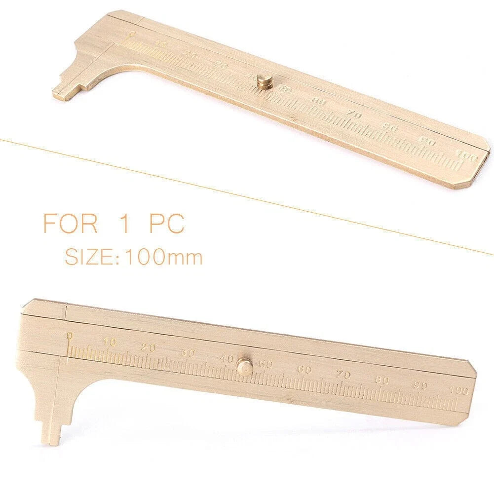 100mm Brass Caliper Sliding Vernier Ruler Gauge Tool for Bead Measuring