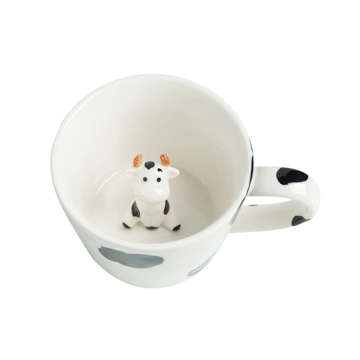 Ceramic Cow Cup for 12 Ounce Drinkware (3D Animal Inside)