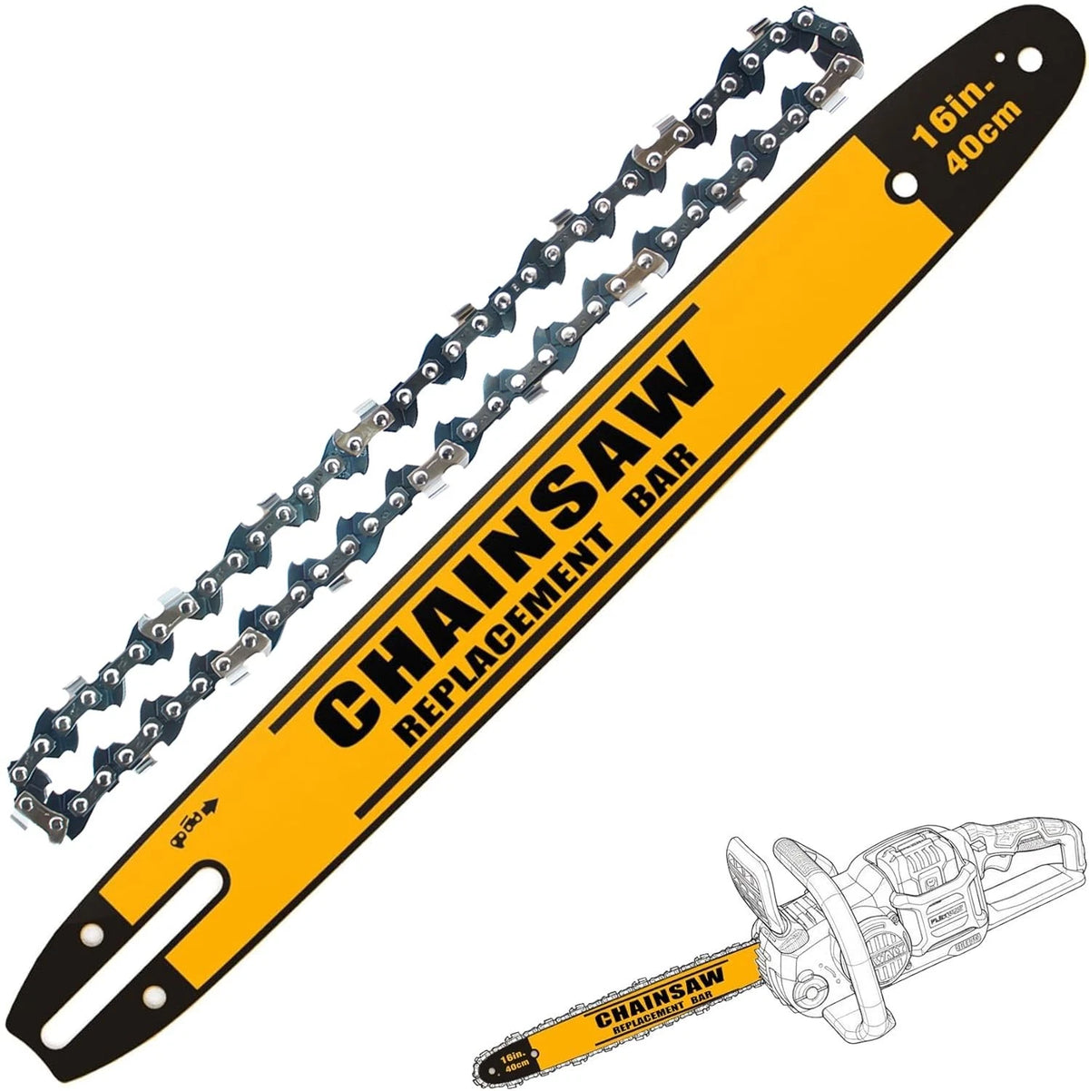 16 Inch Chainsaw Bar and Chain for DeWalt DCCS670