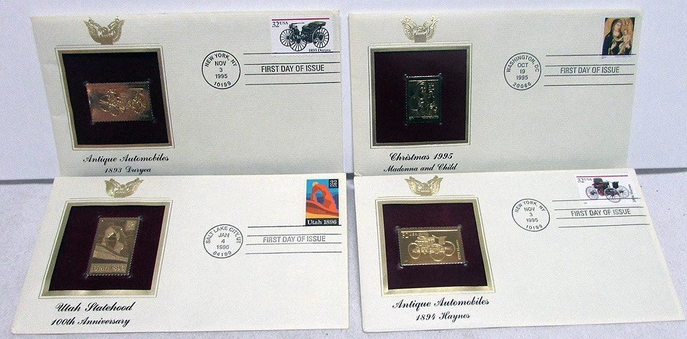 Set of 3 Commemorative Gold Stamps for Haynes Duryea