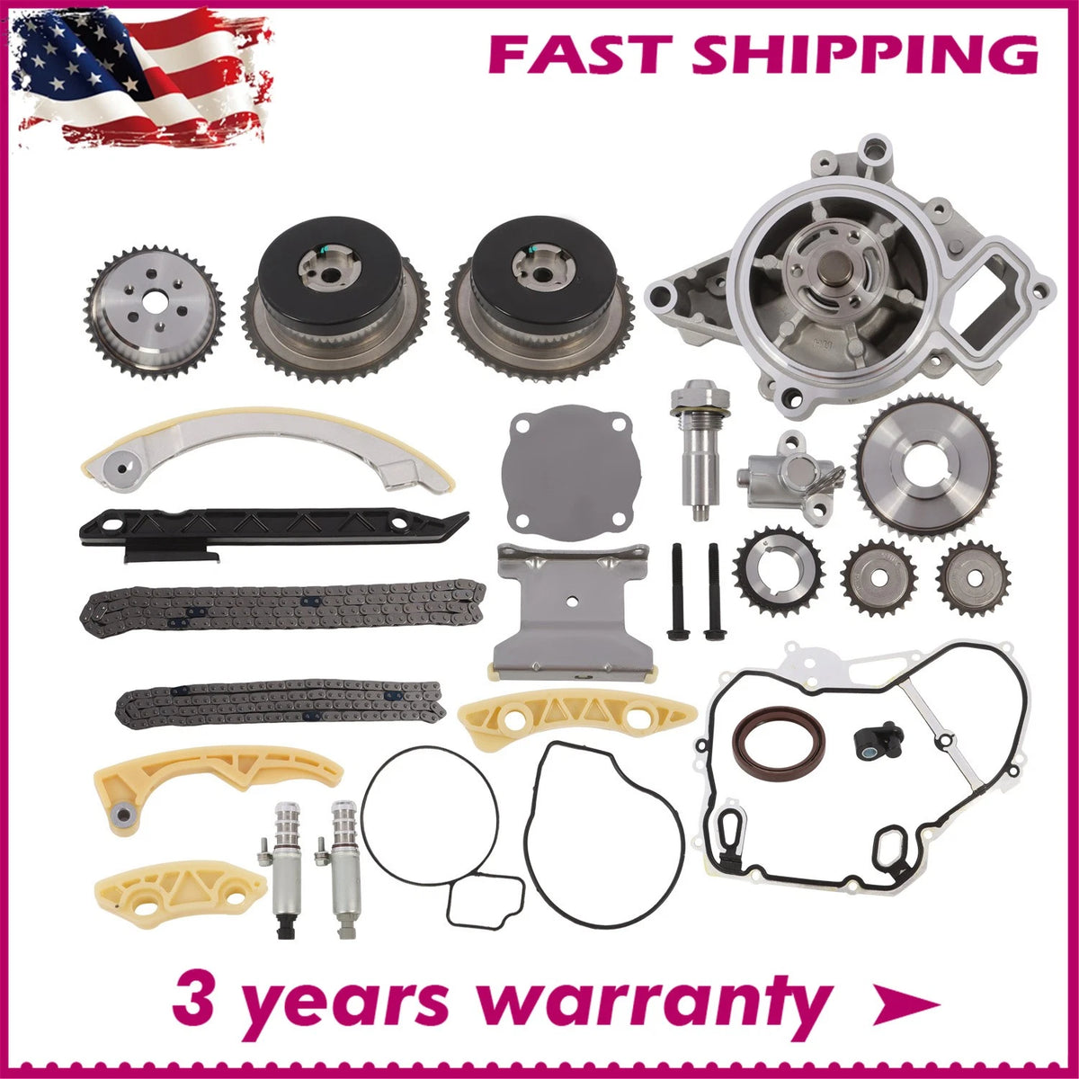 Timing Chain Kit with Water Pump for Chevy Equinox Buick GMC (2009–2017)