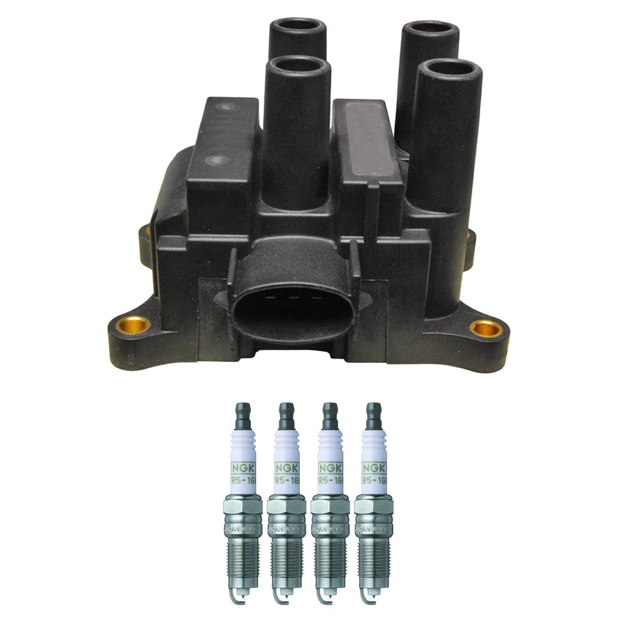 Set of 4 Denso Ignition Coils & NGK Platinum Spark Plugs for Ford Focus (2000–2011)