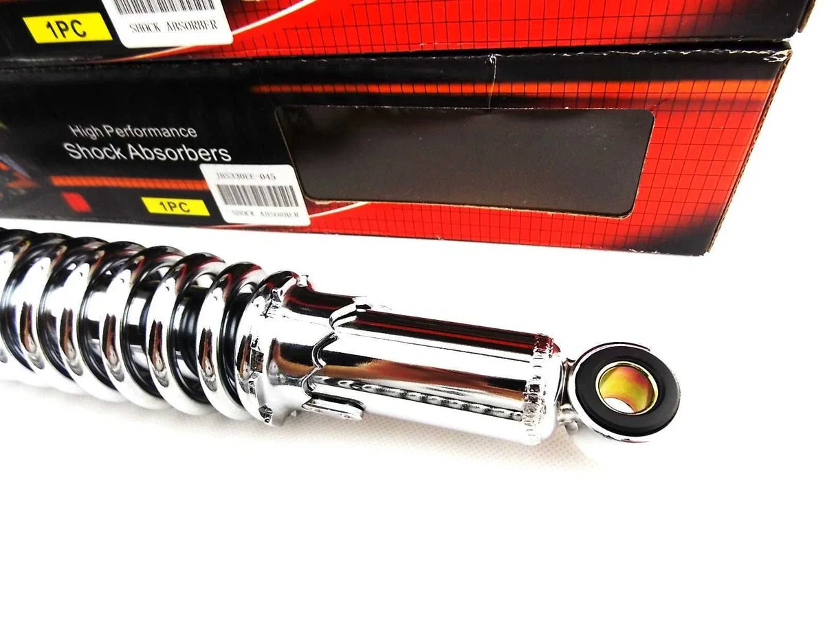 330mm JBS Chrome Rear Shock Absorbers for Kawasaki KZ350 LTD