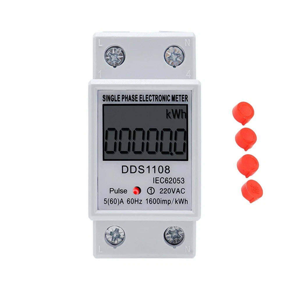 LCD Electric Energy Meter for KWH Power Usage Monitor (220V, 60A)