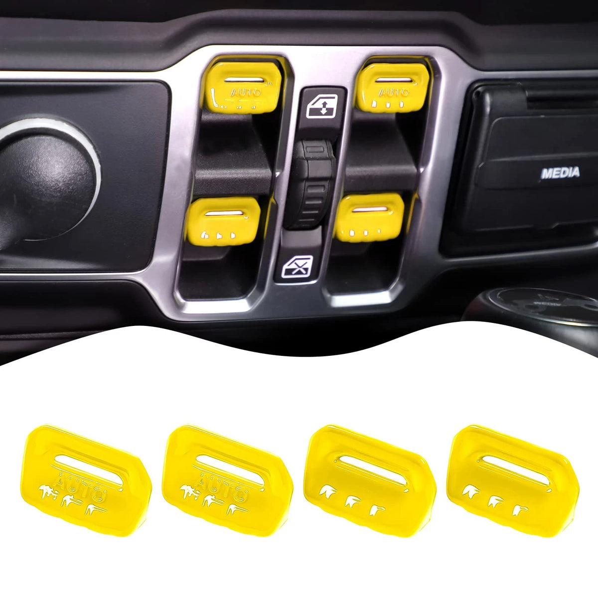 Set of 4 Window Switch Button Cover Trim for Jeep