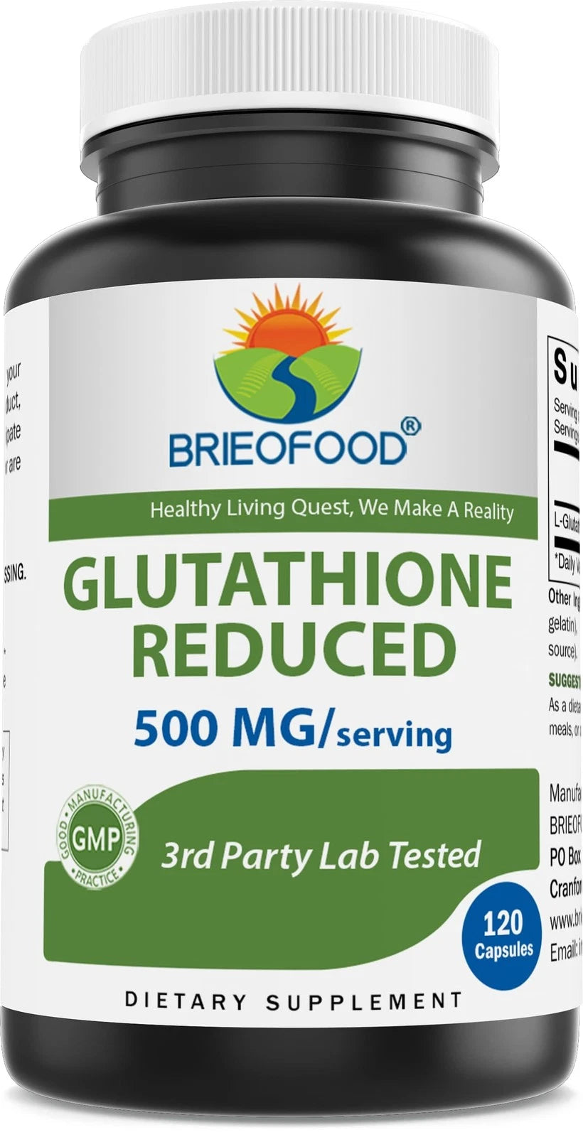 Glutathione 500mg for Health Supplements (120 Count)