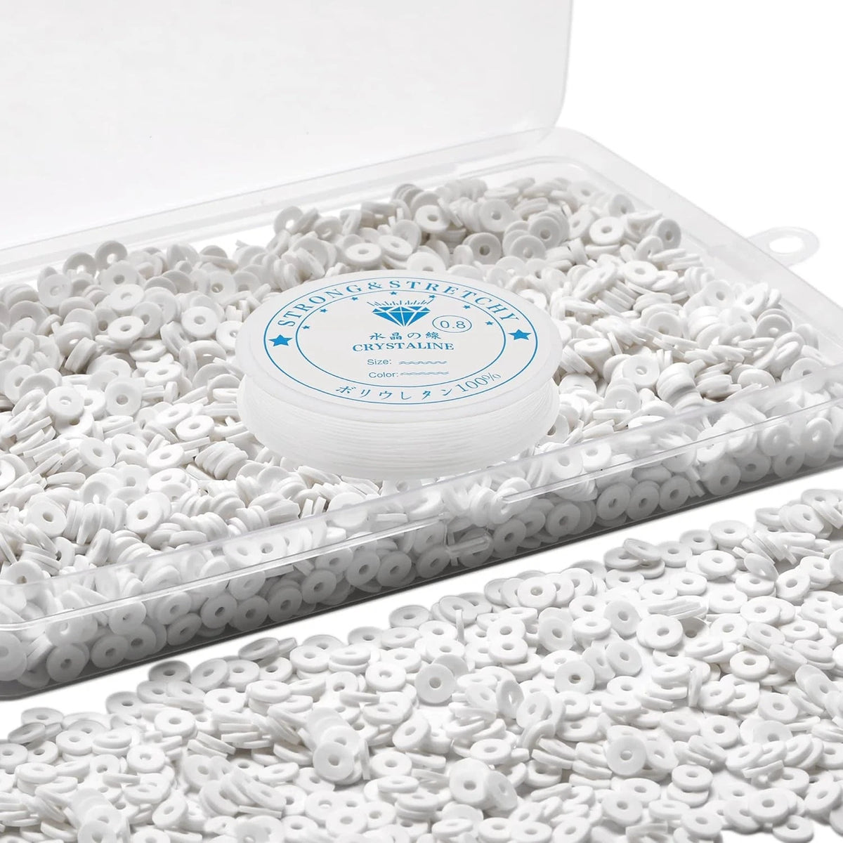 4000 Pcs White Clay Beads for Bracelets (6MM)