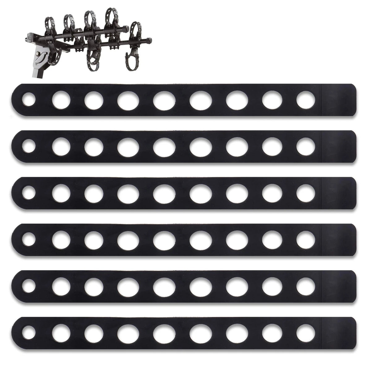 6-Pack Replacement Bike Rack Cradle Straps 0.49" Ladder-Style Black