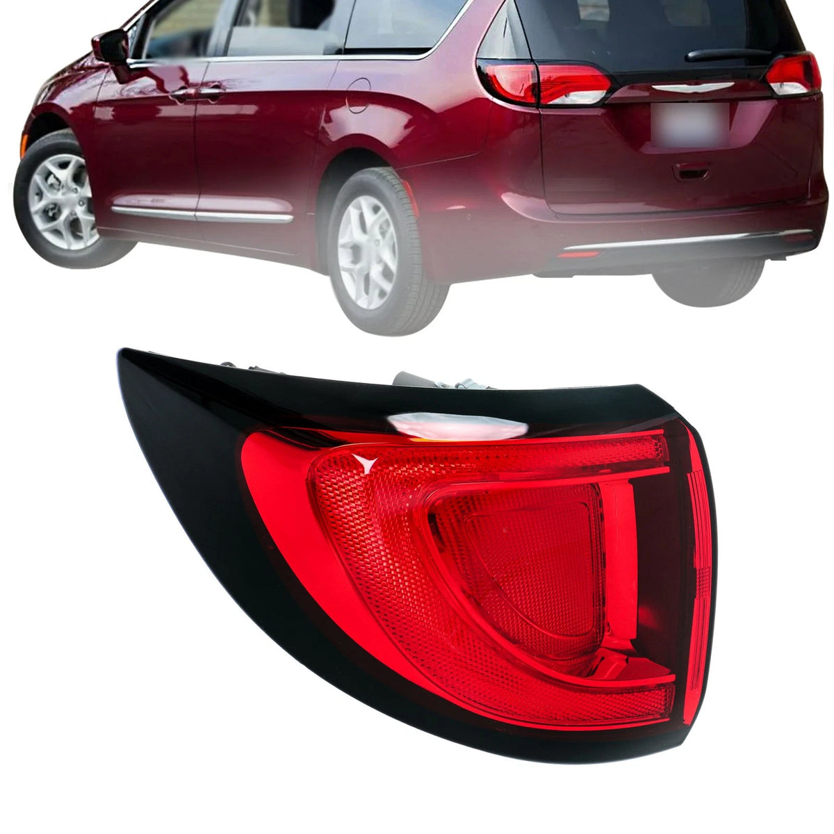 Tail Light Lamp Left Red Outer for Chrysler Pacifica Voyager (2017–2021) BCK90134K, 68229029AD