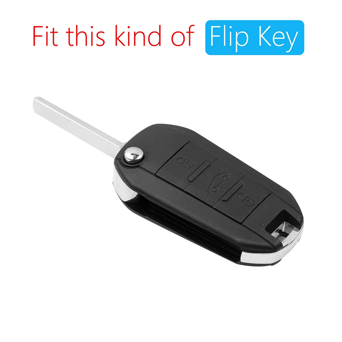 Leather Silicone Car Key Case Cover for Peugeot