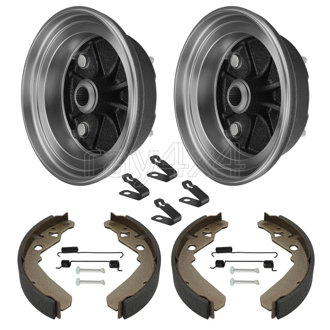 2PC Front Brake Drum & Shoe Kit for Kawasaki Mule 610 4x4 KAF400 (2005–2016)