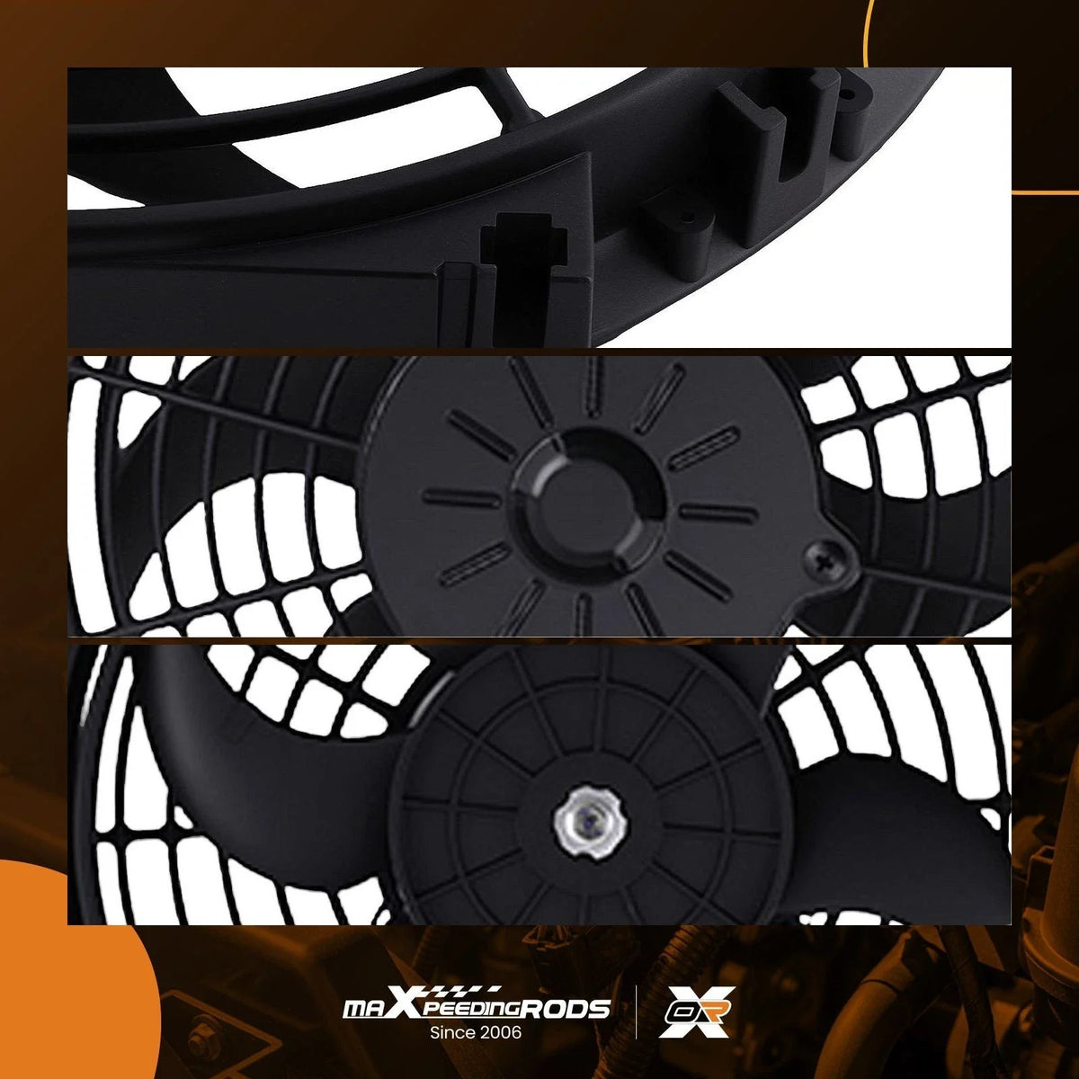 Set of 2 10" Slim Radiator Cooling Fans for Universal Applications (12V)