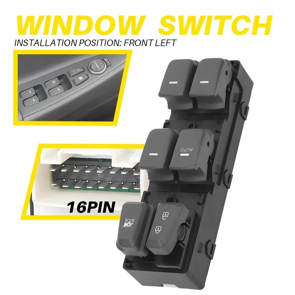 Power Window Master Control Switch for Hyundai Sonata (2011–2015) LH Side