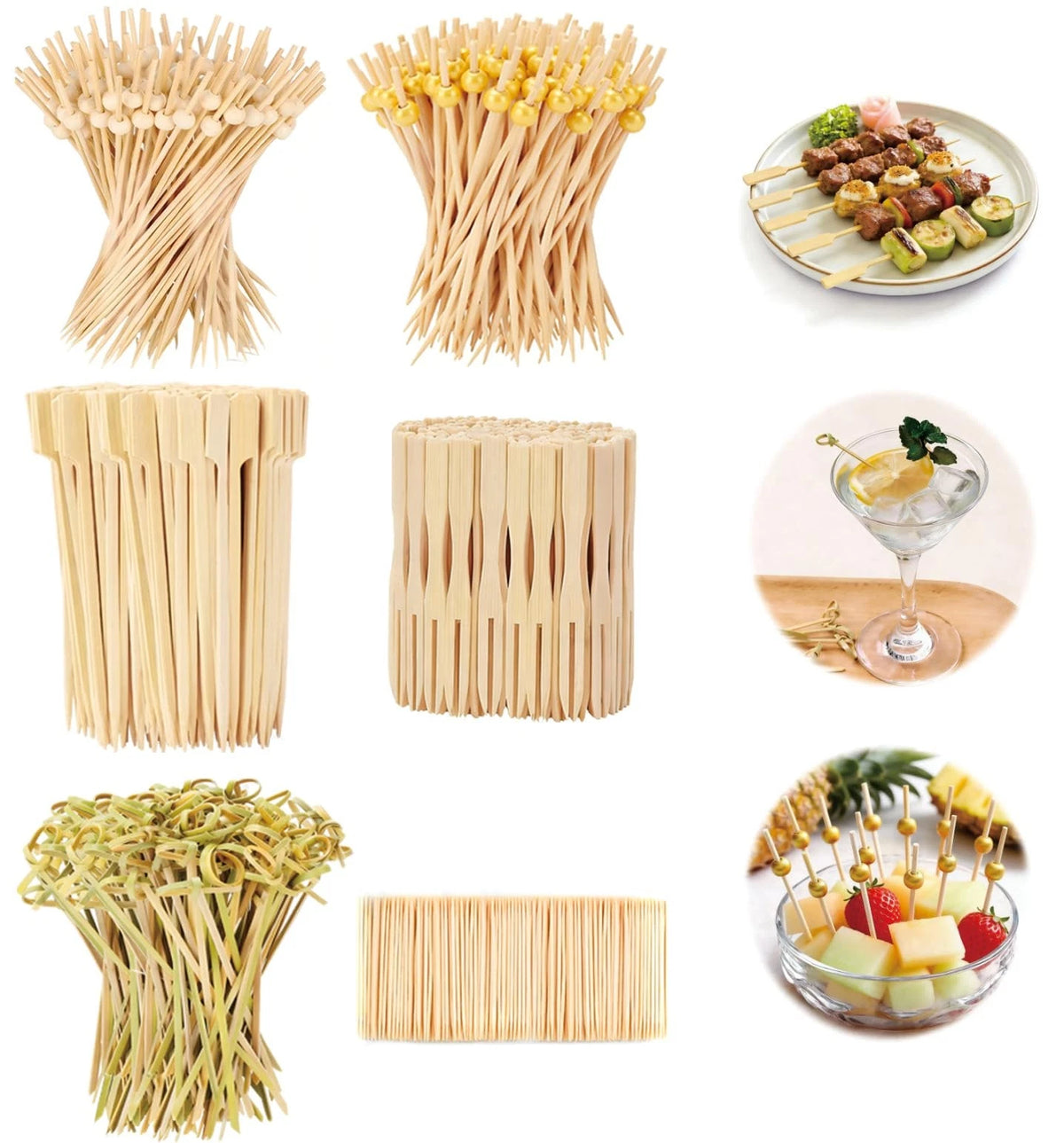 500PCS Cocktail Picks Kit for Various Uses (6 Styles)