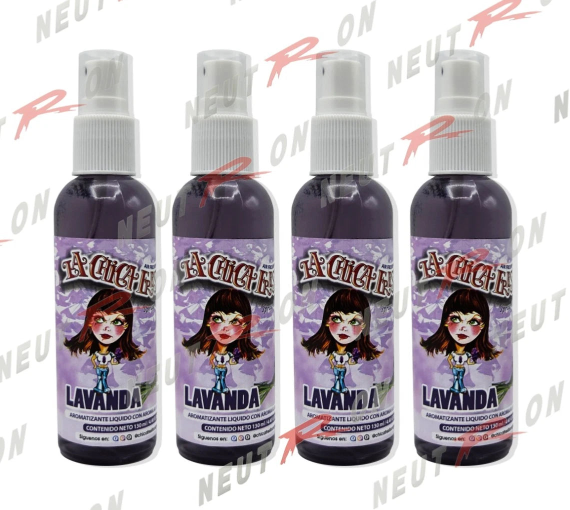 Set of 4 Lavender Car Air Freshener Sprays for Universal Use (130ml)