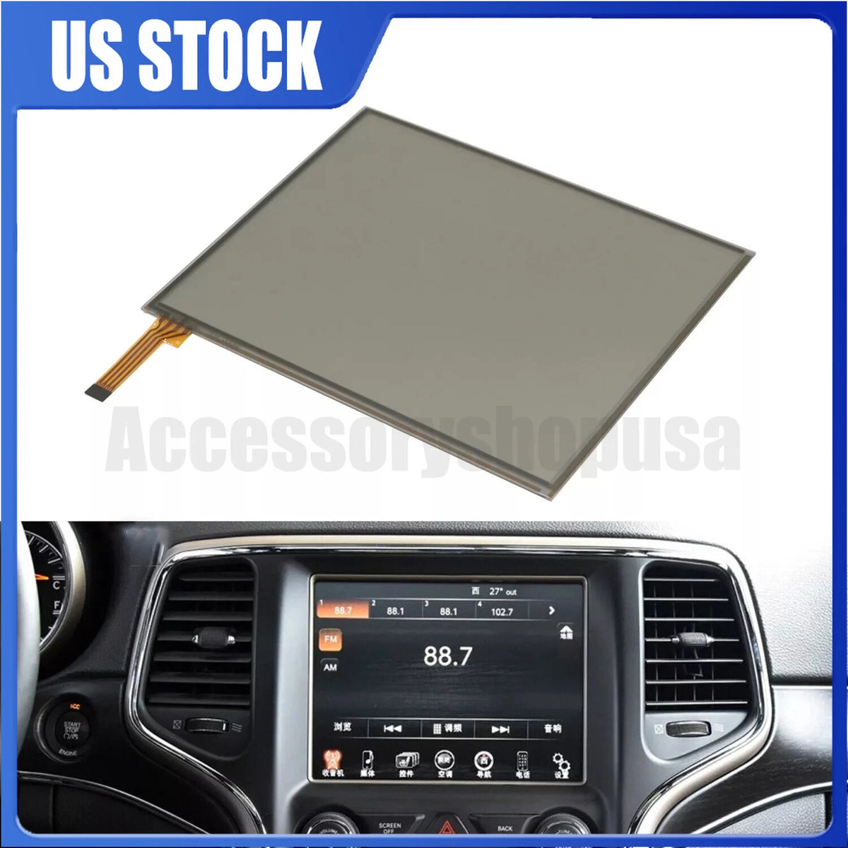 8.4" Uconnect 3 Touch Screen Digitizer for Dodge Durango (2014–2017) DJ084NA-01A, 05091051A, 6819242A