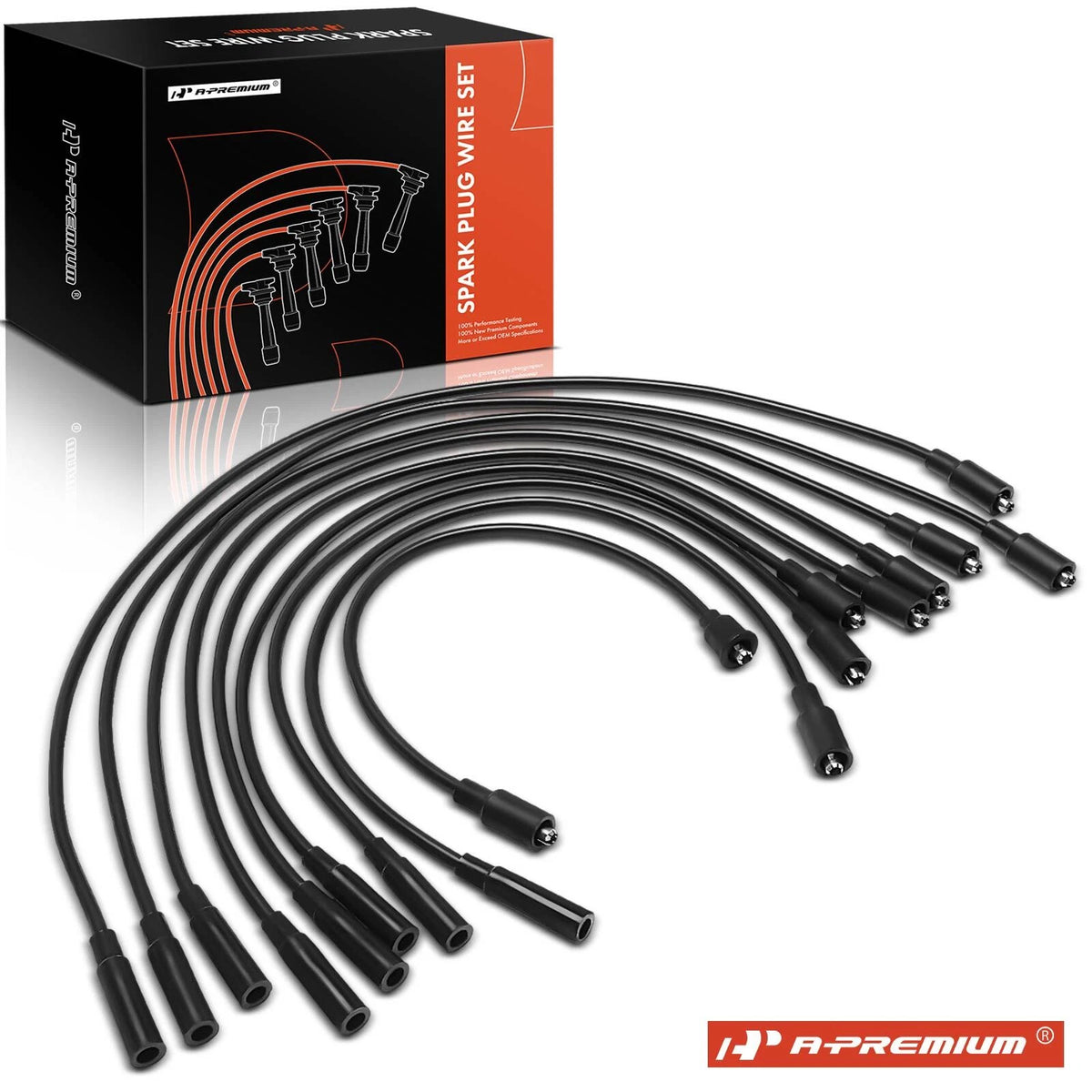 9x Spark Plug Wire Set for Dodge Ramcharger Dakota B150 B250 (6718112)