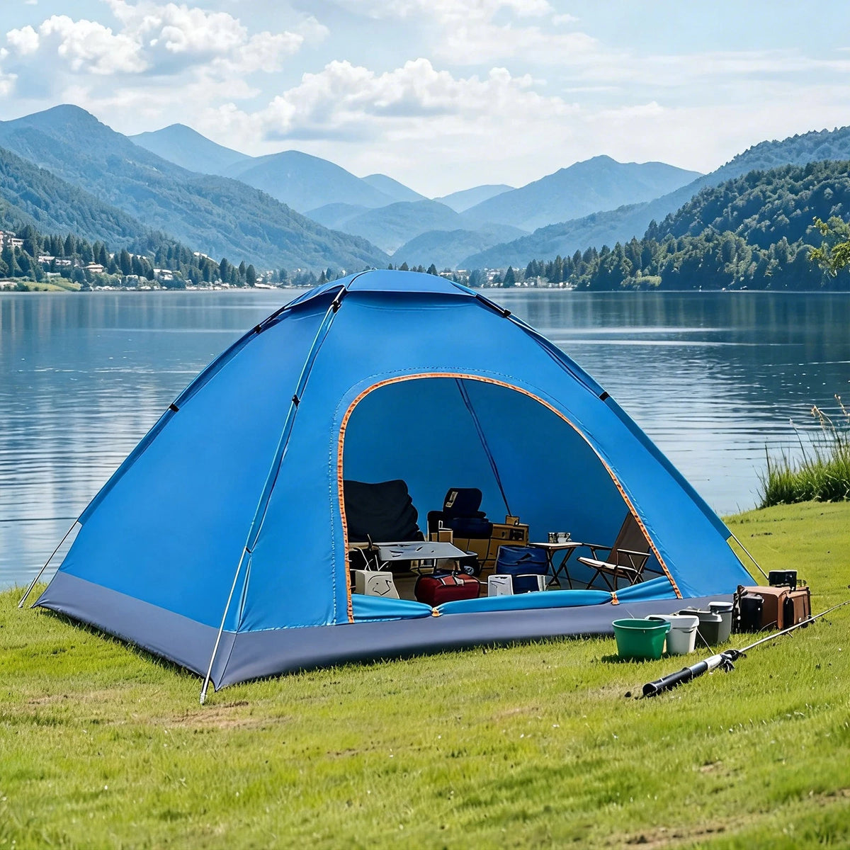 Two-Person Lightweight Camping Tent - Lake Blue