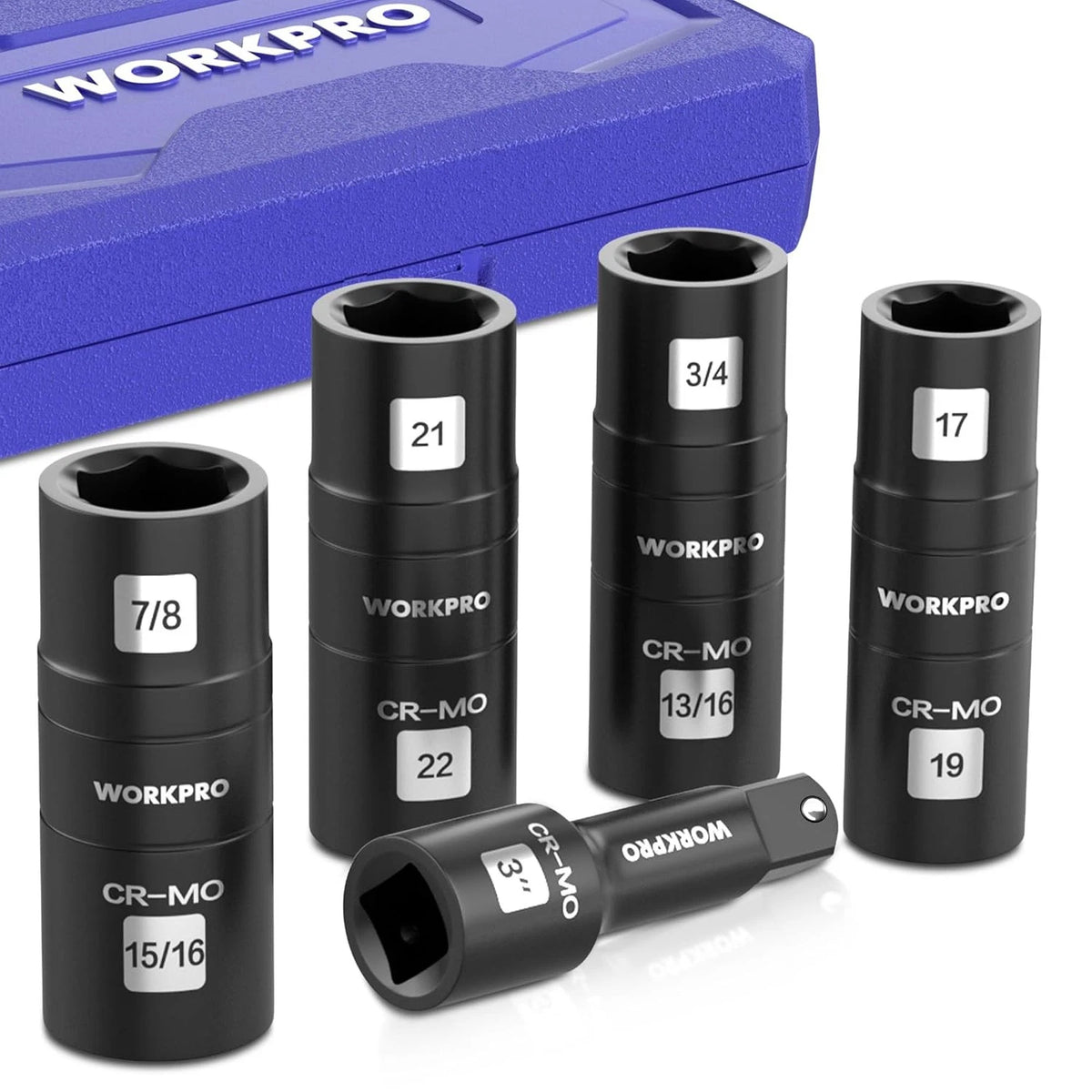 Set of 5 Impact Sockets for Lug Nut Wheel (1/2" Drive)