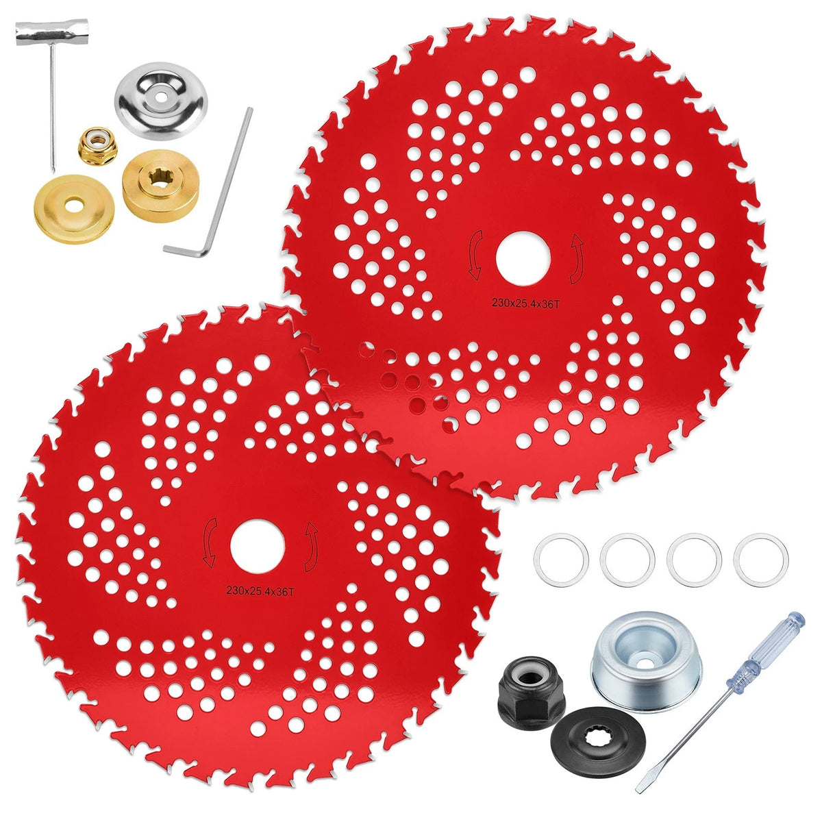 2X 9" x 36T Carbide Tip Brush Cutter Blades for Weed Eater