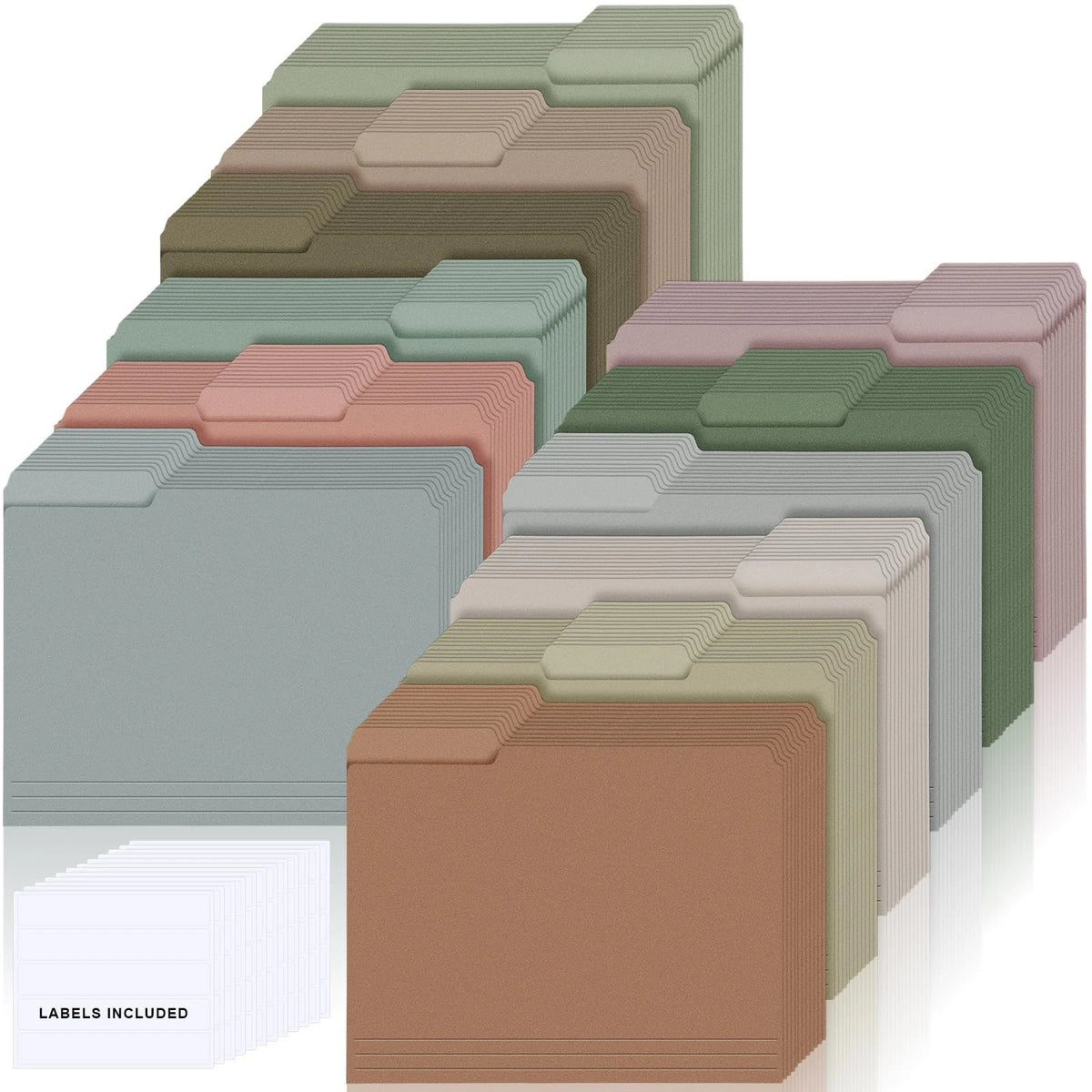 144 Pcs File Folders for Letter Size (9.5x11.6 Inch)
