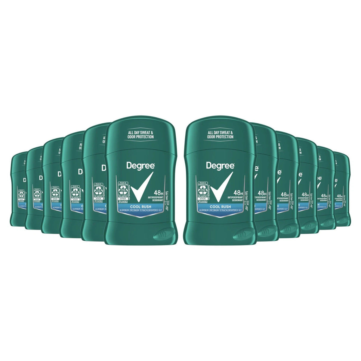 Pack of 12 Degree Men Original Protection Antiperspirant Deodorant Cool Rush