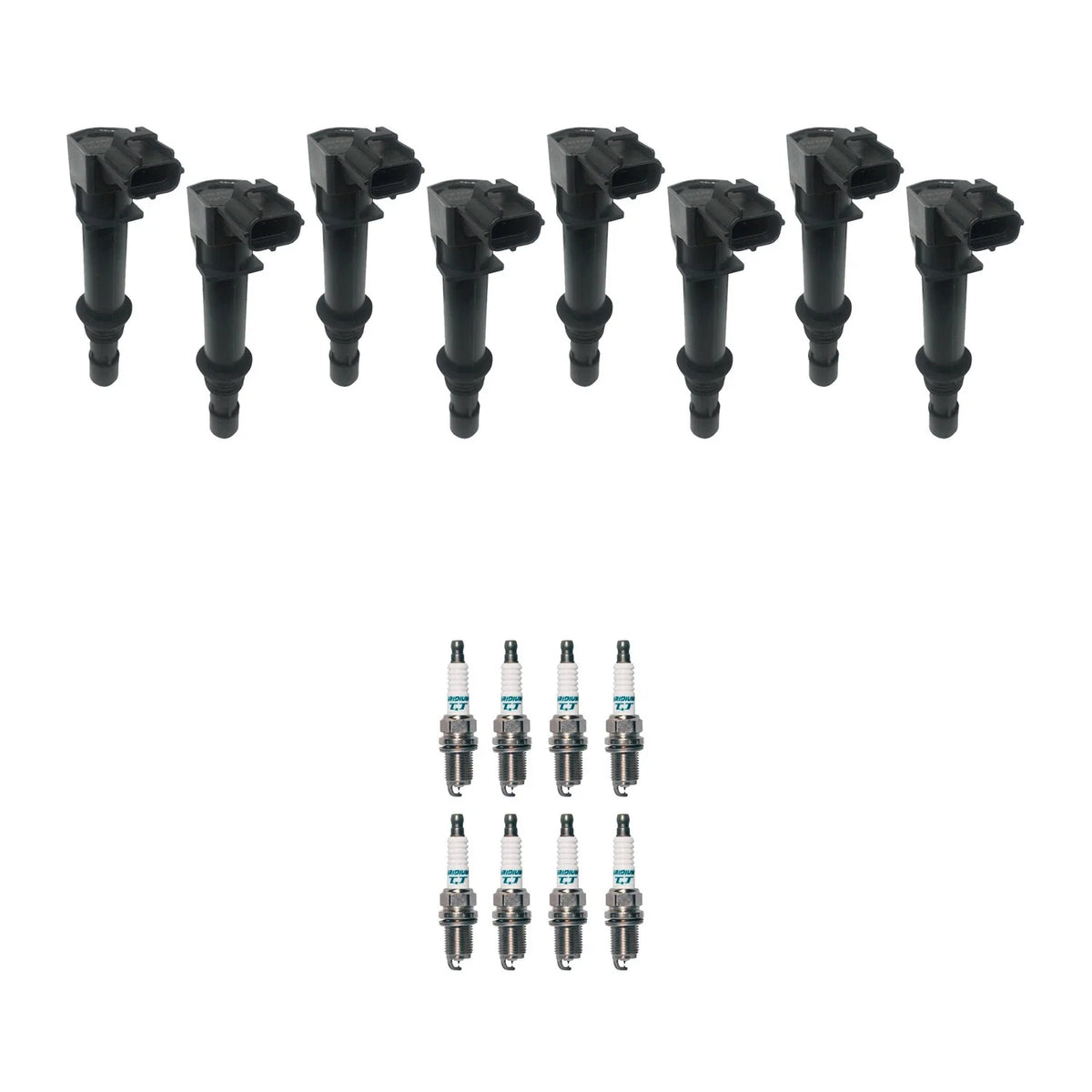 Set of 8 Ignition Coils & Denso Iridium Spark Plugs for Aspen Raider (2007–2009)
