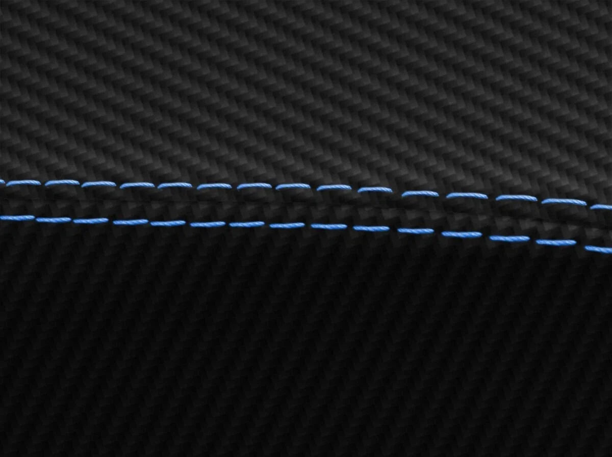 Console Armrest Cover for Honda Civic (2001–2005) Carbon Fiber Black Blue Stitch