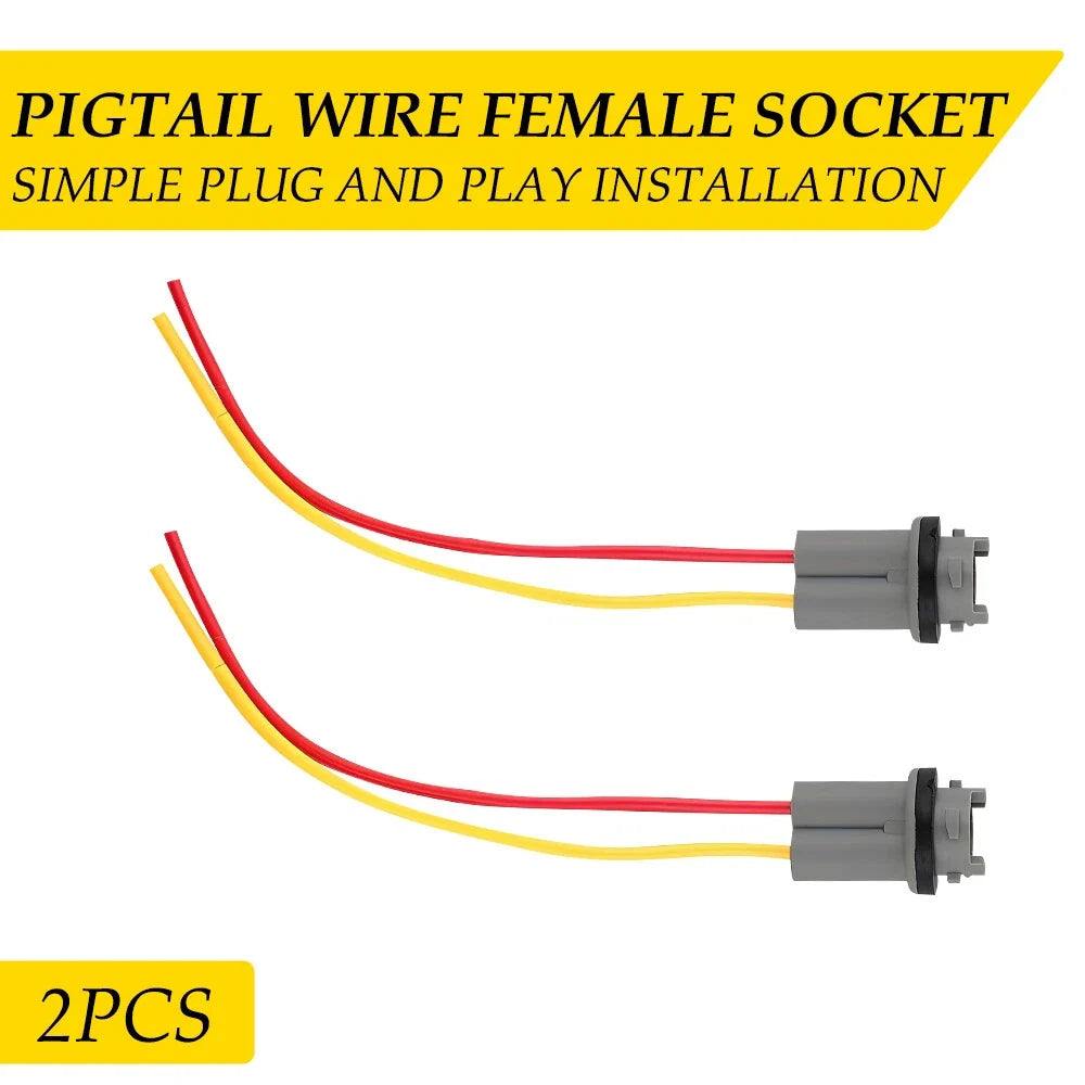 2X T10 194 921 Bulb Socket Harness Wire Plug Connectors for Universal Vehicles