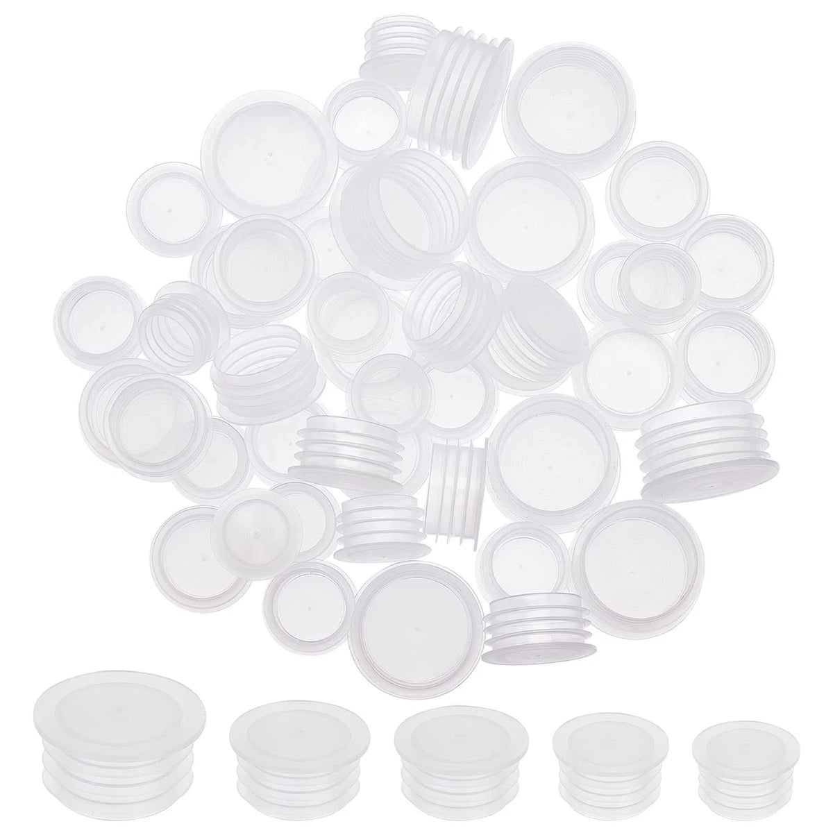Set of 50 Plastic Salt and Pepper Shakers for Kitchen (Various Sizes)