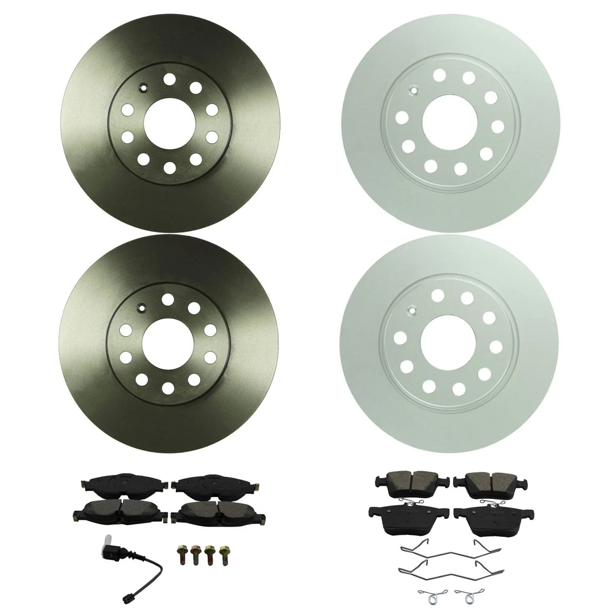 Bosch Quietcast Brake Pad Kit & Rotors for Audi A3, VW e-Golf (FWD)
