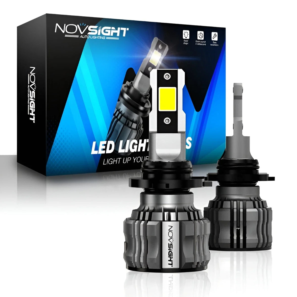 9005 HB3 LED Headlight Bulbs Kit for Universal Vehicles (6500K, 50000LM)