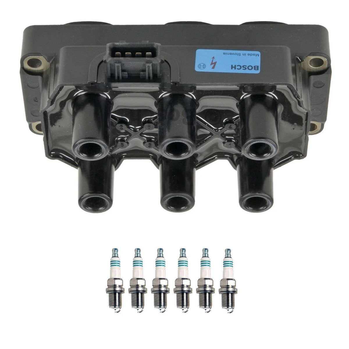 Set of 1 Ignition Coil & 6 Iridium Spark Plugs for Audi A4 A6 (1996–2005)
