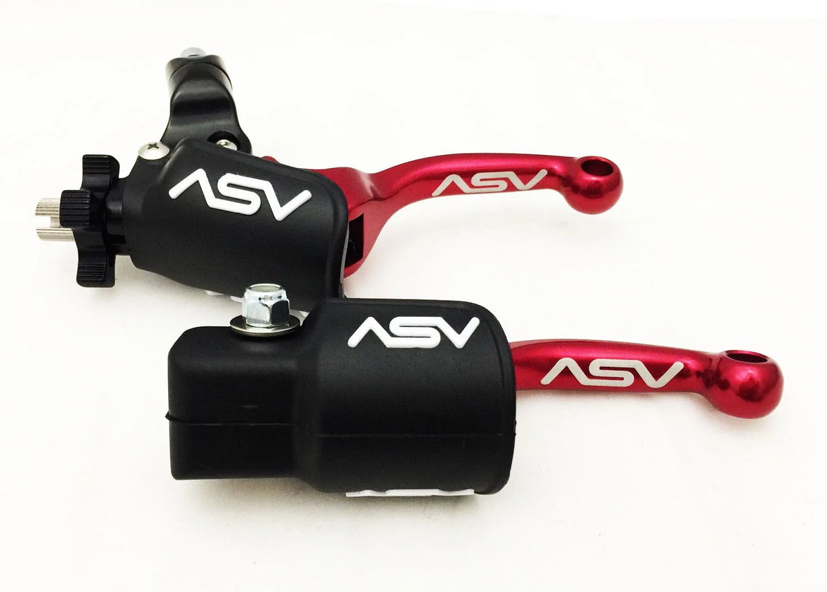 ASV F3 Shorty Front Brake Clutch Perch Levers Red for Kawasaki KFX 450R (2008–2018)