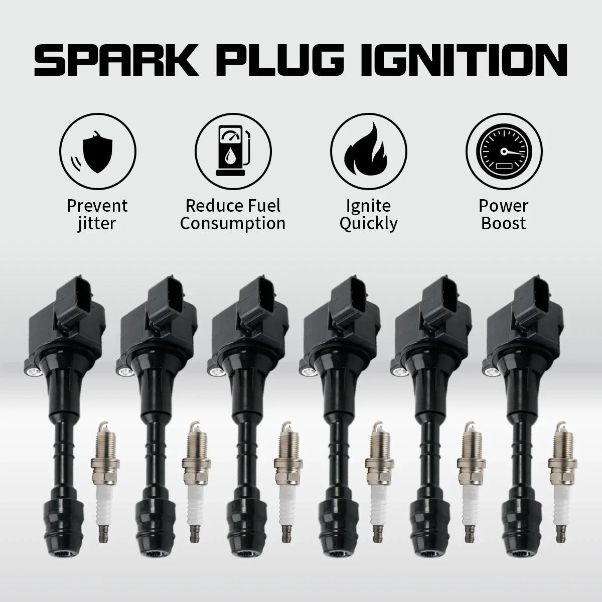6X Ignition Coils & Spark Plugs for Altima Maxima Quest Murano 3.5 (2002–2019) UF349