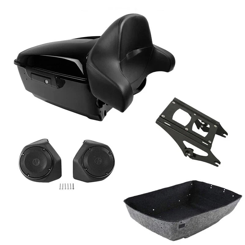 King Trunk Luggage Mount Rack Speakers Backrest for Harley Touring (2014–2026)