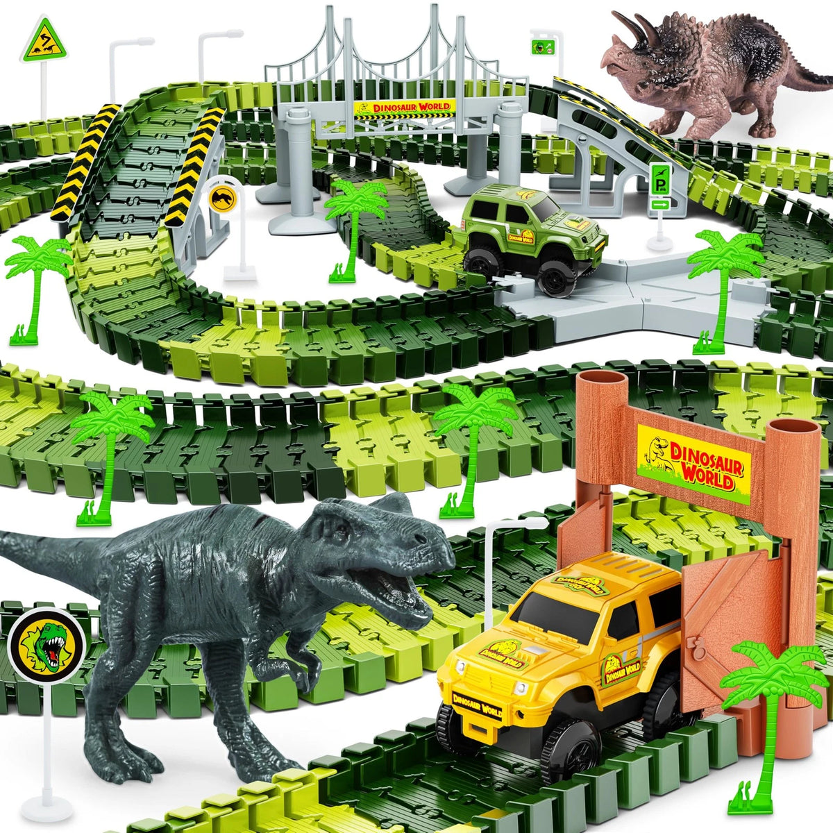 271 PCS Dinosaur Tracks for Kids Road Race Playset