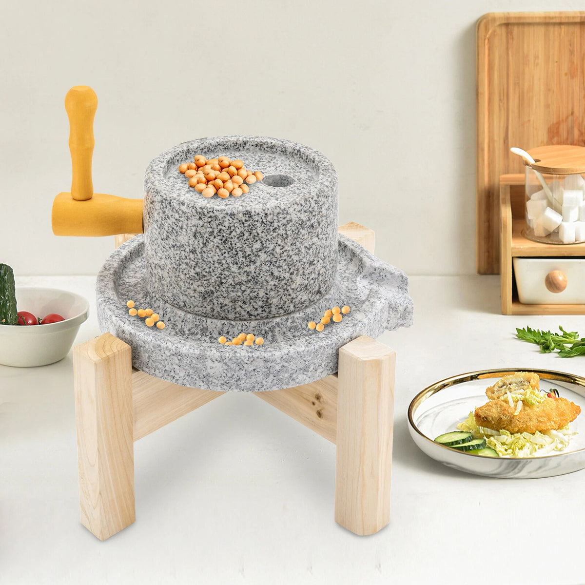 Manual Stone Mill for Hand Milled Rice Corn Soy Flour Grinder