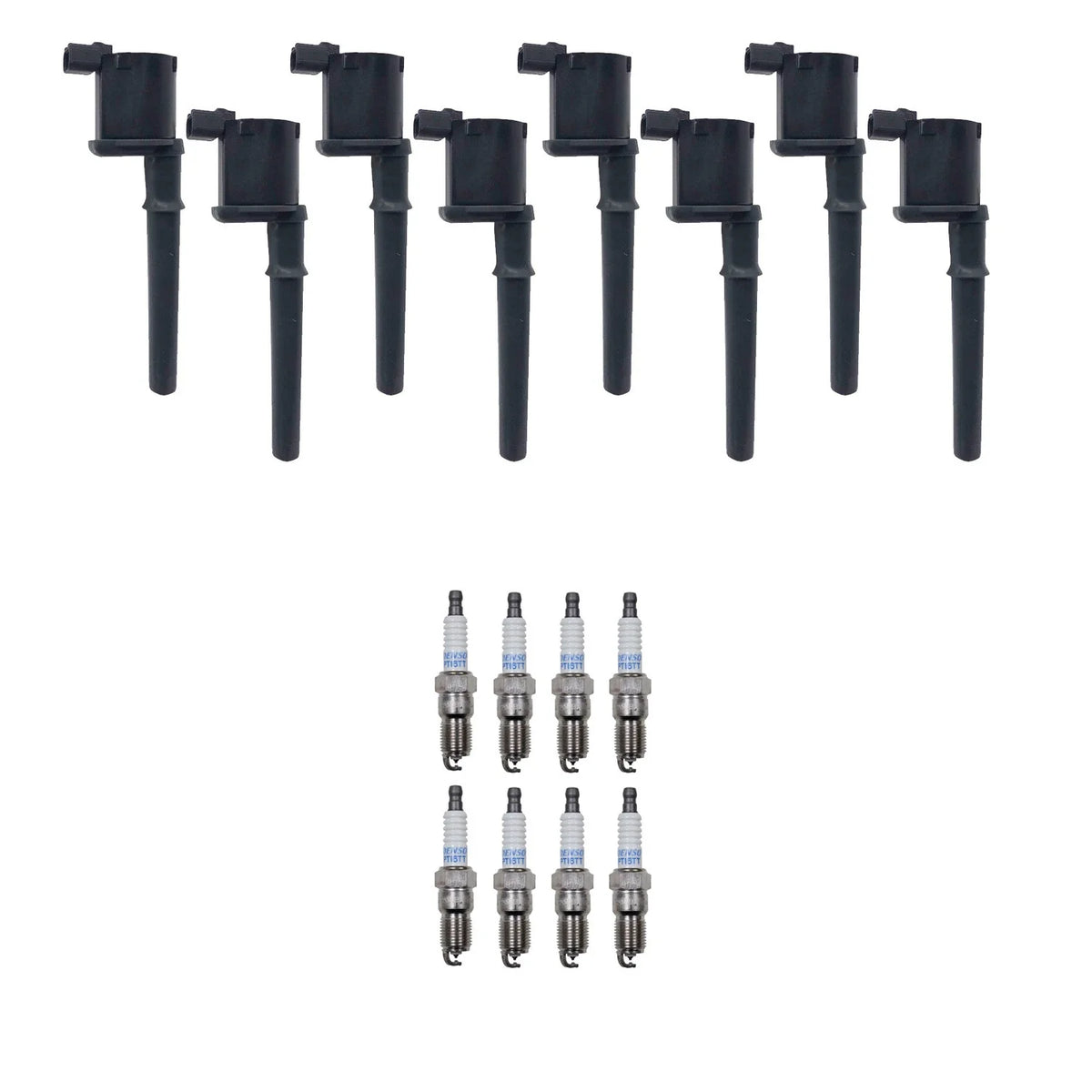 Set of 8 Ignition Coils & Denso Platinum Spark Plugs for Aviator Mustang (2003–2005)