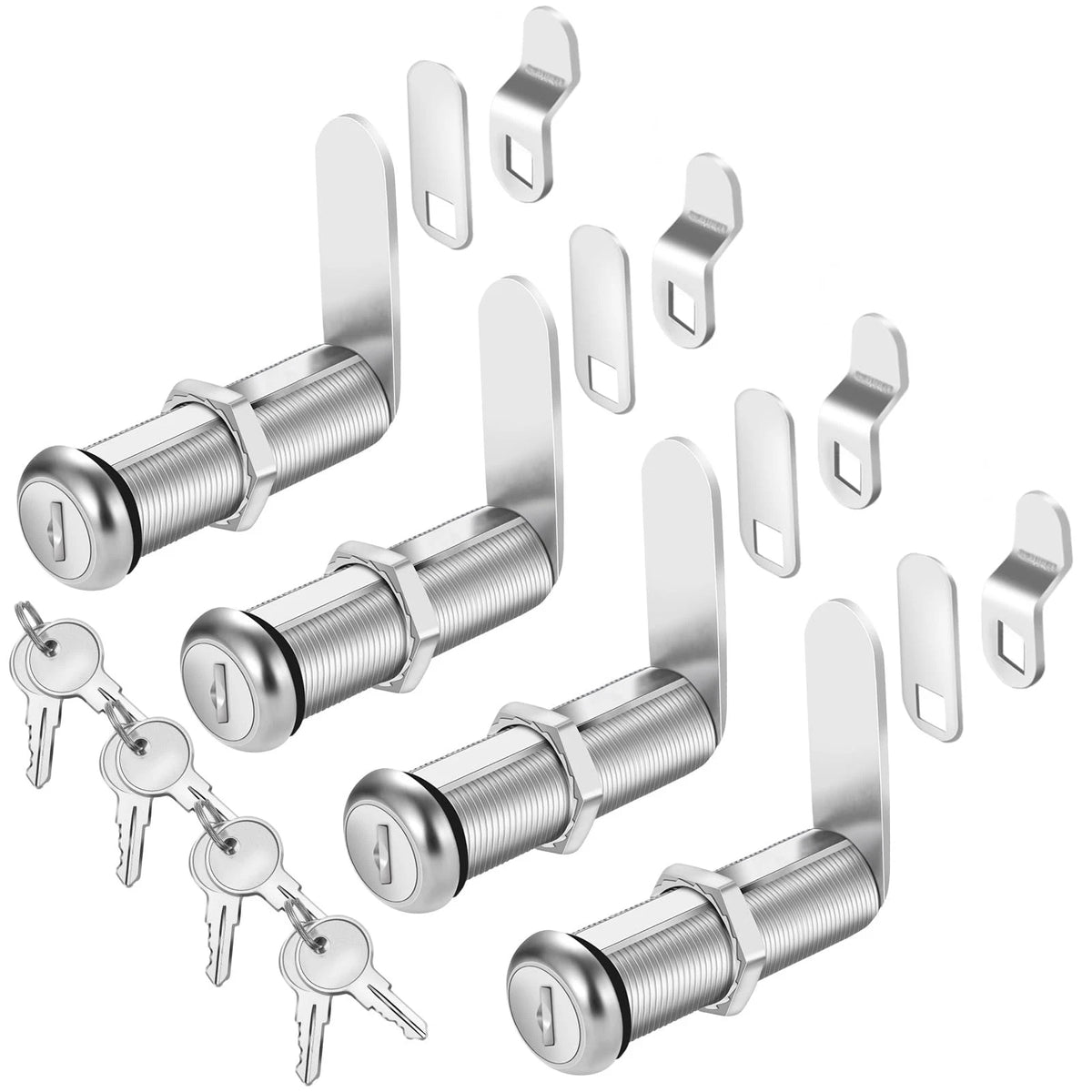 Set of 4 Extra-Long 2" Cam Locks with Keys for Cabinets
