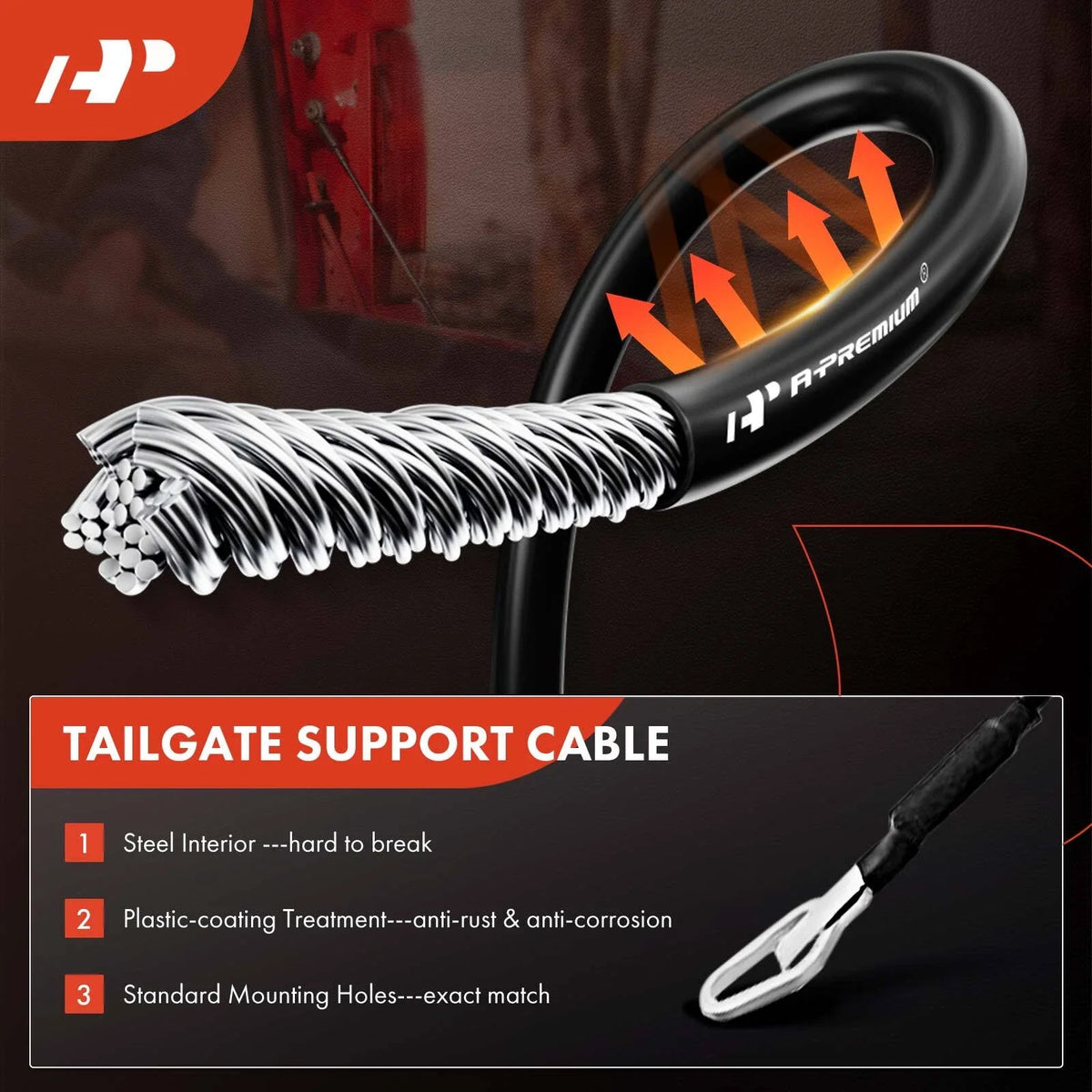 Tailgate Hardware Rebuild Kit with Cable for Ford F-150 F-250 (1999–2023)
