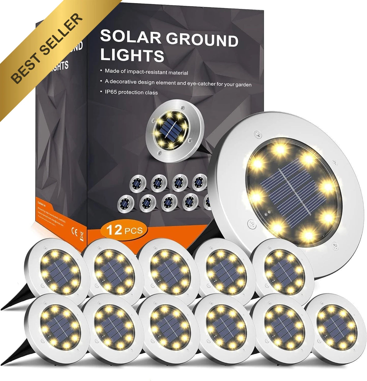 12 Pack Solar Pathway Lights for Outdoor Garden (2010–2023)